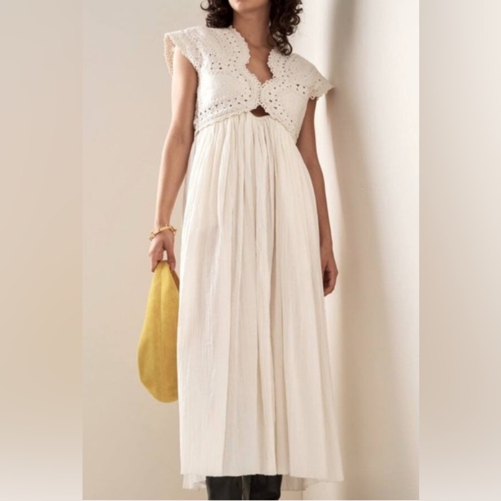Sea New York Ivory Crochet-Top Maxi Dress
